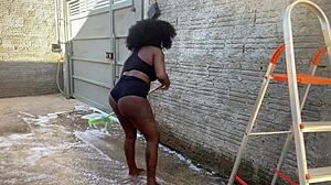 Latina neighbor gives pussy instead of ladder and asks for cum on face