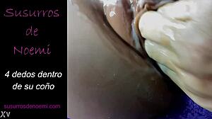 four fingers deep inside wet pussy massage.