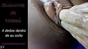 four fingers deep inside wet pussy massage.