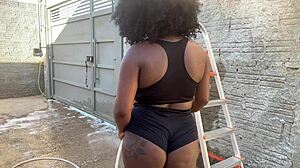 Latina neighbor gives pussy instead of ladder and asks for cum on face