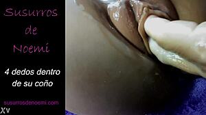 four fingers deep inside wet pussy massage.