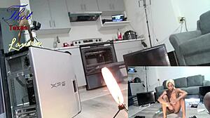 The hottest black milf shows her feet to the camera completely