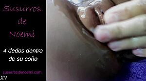 four fingers deep inside wet pussy massage.