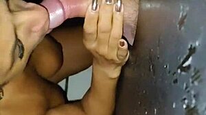 Hey, I banged hard at gloryhole while hubby filmed!