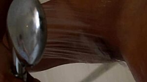 Monika Fox Bathes In Shower Showing Fake Tits Pierced Nipples And Hairless Pussy