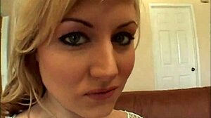 A super beautiful busty blonde is getting facefucked
