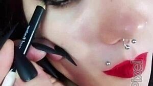 backstage with a hot brunette friend, brown eyes and all