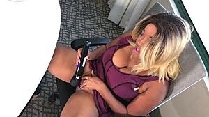 When the boss is not around, I play with my pussy