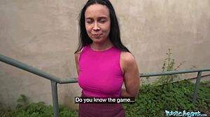 public agent - milf bends over for a fat cock outdoors in the garden shed