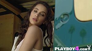 Beautiful MILF Uma Jolie Passionately Poses in Camper