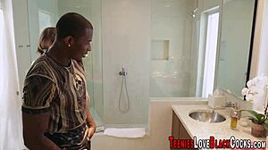 Teen Girl Feels Intense Emotions While Mounting Big Black Cock In Handjob Session For Hardcore Interracial Cumshot