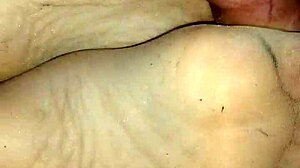 Homemade Sensual Footjob in Tan Stockings with Teasing Girlfriend