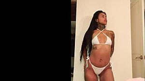 Skinny Latina girl experiences anal for the first time
