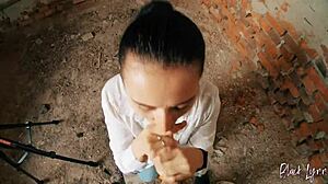 Pov teen facefucked in abandoned building