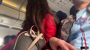 Risky Public Jerking on Crowded Plane POV