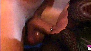 A hot chick with big boobs jumps on a cock on the bed