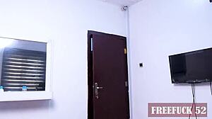 Rough Ebony Pussy Fucking After Shaved Ass Shower Session