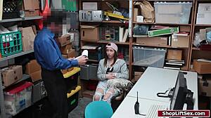 Teen caught stealing gets fucked by loss prevention officer in his office