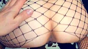 Deep slow anal with my skinny wife in stockings