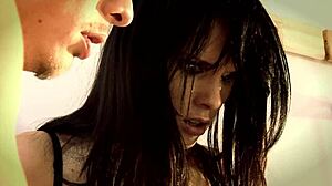 Bound babe gets hairy tits licked in missionary assfucking and ball licking