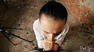 Pov teen facefucked in abandoned building