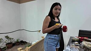 this latina amateur gets her first creampie from her boyfriend in pov, moaning so loud