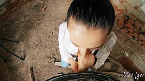 Pov teen facefucked in abandoned building