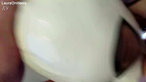 Pantyhose slut swallowed cum