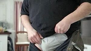 Chris strips slowly, whispering dirty words with ripped clothes