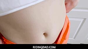 The little stepdaughter Sahara Skye knows how to tease with her slim figure