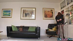 Heeled Redhead Tastes Mature British Lesbian