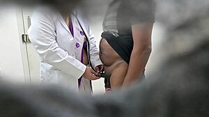 The doctor is giving special treatment to her patient, an intimate encounter