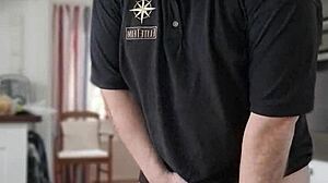 Chris strips slowly, whispering dirty words with ripped clothes