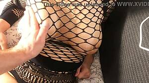 sexy babe with big boobs oiled up in hot lingerie