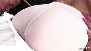 I’m stunned by this skinny Asian ballerina in uncensored MMF 3some action.