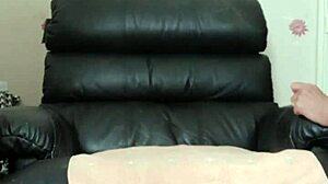 Wanking in chair builds to cum explosion