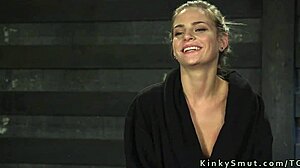 Beautiful Slim Slave Endures Rough Bound Fucking
