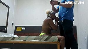 Punished Teen BDSM Slave Takes Cocks Hard in Garage Threeway!