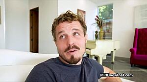 Blonde milf gets titty fucked in yoga spandex