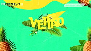 The brunette wets her tight pussy with desire in bisexual sex!