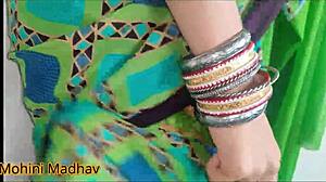 yo, banging a random guy from the store in green saree, dirty hindi talk