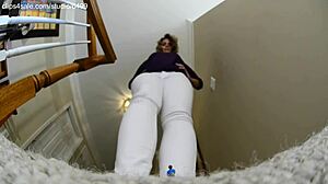 Giant Sexy Woman Dominates Small 18+ Toys with Feet in Fetish Session