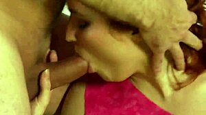 Redhead Vixen Teases Old Man's Huge Cock