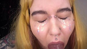 She Gives A Sloppy Blowjob To A Clear Dildo Toy