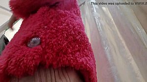 Italian stepmother flashes hairy pussy and ass in dressing room