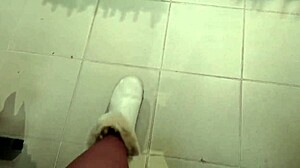 Wow! Italian Stepmother Flashes Ass and Hairy Pussy in Dressing Room