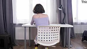 Tiny Perv Darcy Dark Finger Fucking Her Pink Shaved Pussy