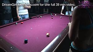 Bar slut pickup gets her pussy licked and teased.