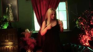 Classy blonde milf in stockings