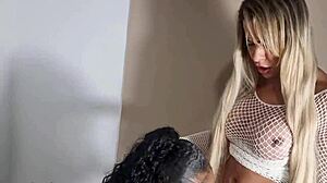 Trans Friend Fucks Wet Pussy in Front of Boyfriend